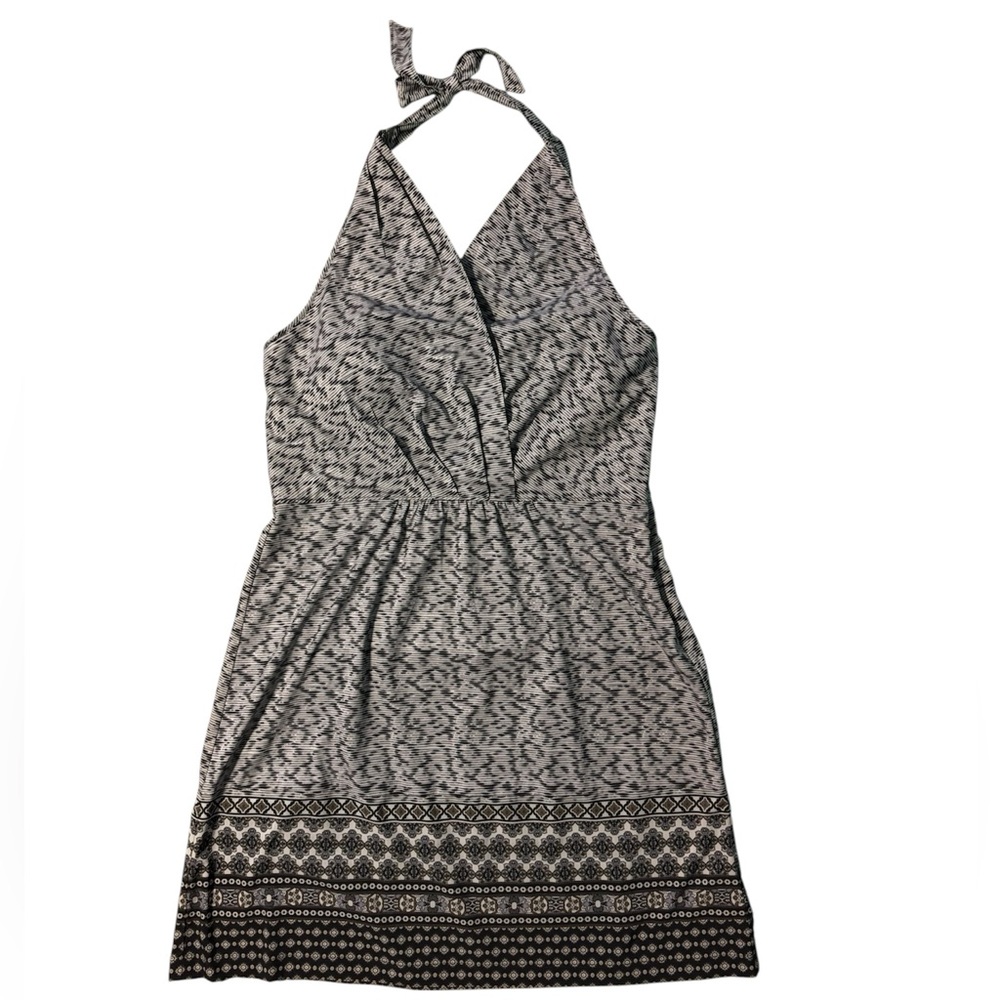 Athleta Black and White Patterned Backless Dress … - image 1
